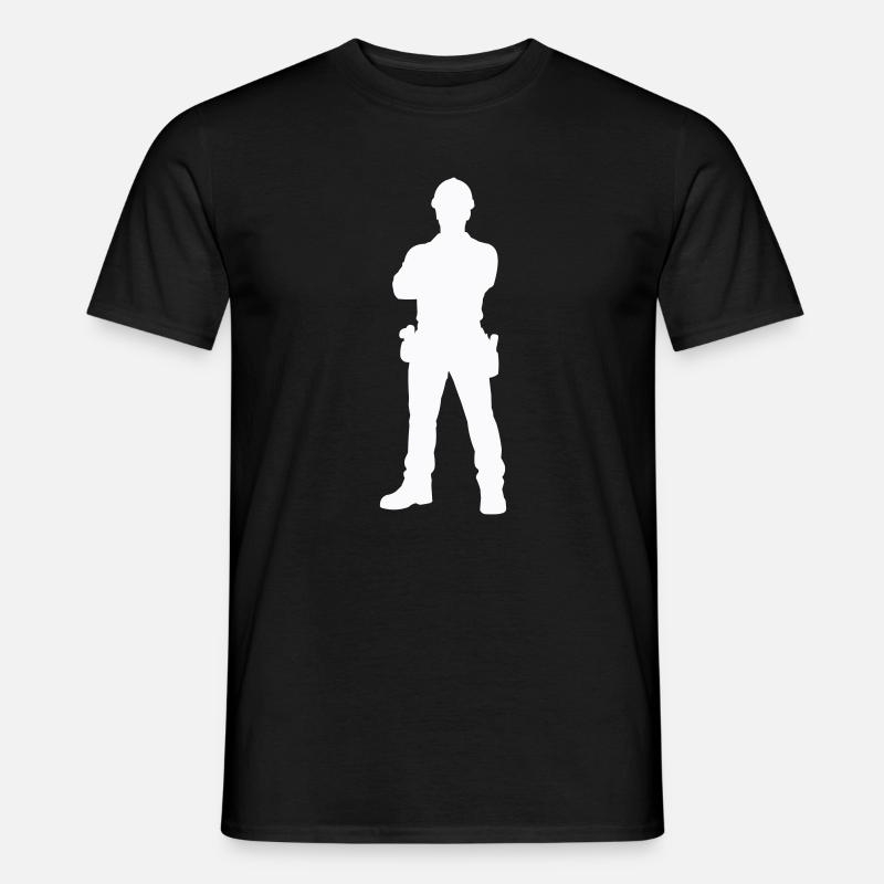 Construction Worker Construction Silhouette - Men's T-Shirt - black