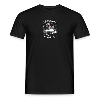 Dead Unicorn: Sommer Strandmotiv - Männer T-Shirt - Schwarz - Vorne - AI Model Male 178 light (178cm)