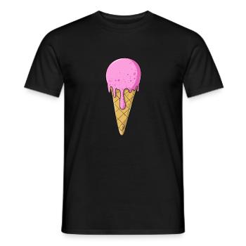 | de crème glacée Crème glacée rose rose | Glace - T-shirt homme - noir - Devant - AI Model Male 178 light (178cm)