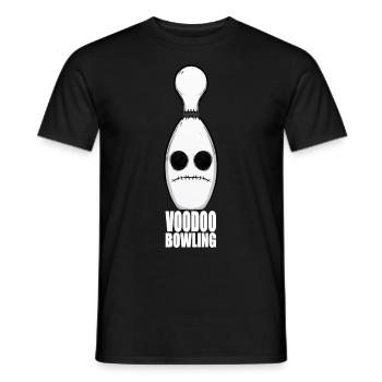 BOWLING VOODOO funny humor bowling comic - Men's T-Shirt - black - Front - AI Model Male 178 light (178cm)