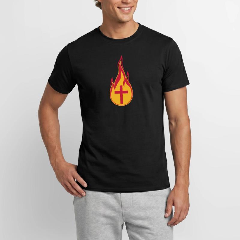 feu flammes chaud brûlé brûlé torche loder T-shirt homme
