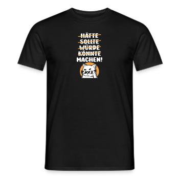 should should would could make maker - Men's T-Shirt - black - Front - AI Model Male 178 light (178cm)