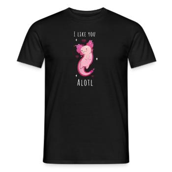 I like you Alotl - Exclusive Adorable Axolotl - Men's T-Shirt - black - Front - AI Model Male 178 light (178cm)