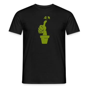 green thumb plant - Men's T-Shirt - black - Front - AI Model Male 178 light (178cm)
