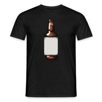 Bierfles Bier Drinken Pictogram - Heren T-shirt - zwart - Voor - AI Model Male 178 light (178cm)