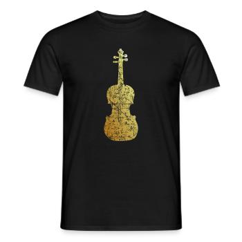Bratsche, Viola (Vintage Goldgelb) - Männer T-Shirt - Schwarz - Vorne - AI Model Male 178 light (178cm)