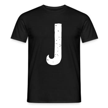 J Letter - Men's T-Shirt - black - Front - AI Model Male 178 light (178cm)