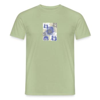 Pansies 2 - Men's T-Shirt - sage - Front - AI Model Male 178 light (178cm)