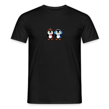 Mr & Mrs Pingu - Men's T-Shirt - black - Front - AI Model Male 178 light (178cm)
