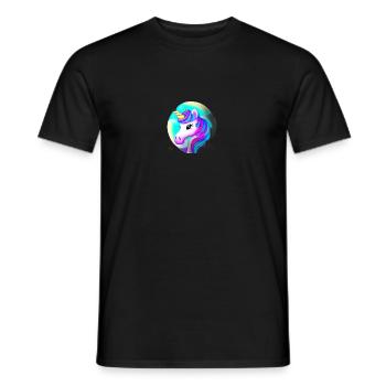 Regenbogen-Einhorn Neonzauber - Männer T-Shirt - Schwarz - Vorne - AI Model Male 178 light (178cm)
