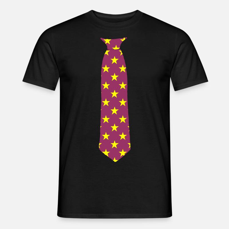Tie - printed - Stars - Star pattern - Men’s T-shirt - black