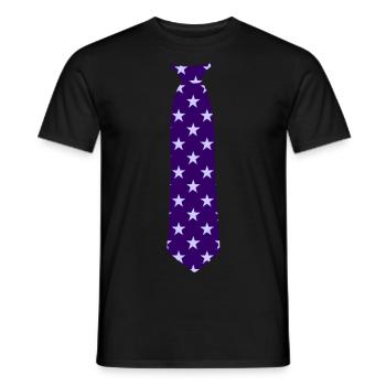 Tie Star Pattern Blue - Men's T-Shirt - black - Front - AI Model Male 178 light (178cm)