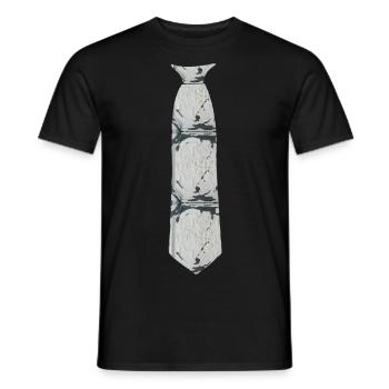 krawatte grau muster - Männer T-Shirt - Schwarz - Vorne - AI Model Male 178 light (178cm)