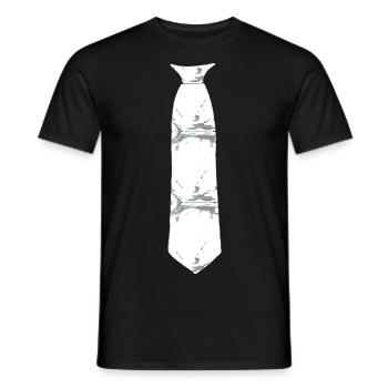 Krawatte Grau Muster - Männer T-Shirt - Schwarz - Vorne - AI Model Male 178 light (178cm)