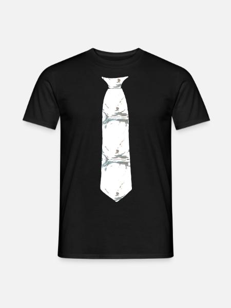 Krawatte Grau Muster - Männer T-Shirt - Schwarz
