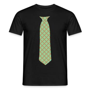 Tie Pattern Formal Green - Men's T-Shirt - black - Front - AI Model Male 178 light (178cm)