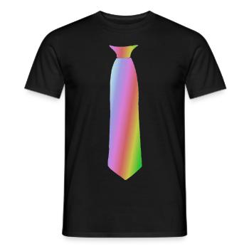 Krawatte bunt Regenbogen - Männer T-Shirt - Schwarz - Vorne - AI Model Male 178 light (178cm)