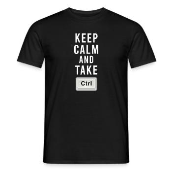 Keep Calm And Take Control - Ctrl - Programming - Men's T-Shirt - black - Front - AI Model Male 178 light (178cm)