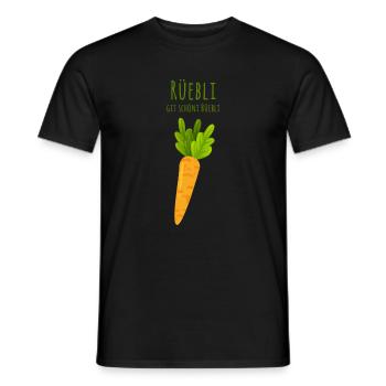 Rüebli git schöni Büebli - Schweizer Mundart - Männer T-Shirt - Schwarz - Vorne - AI Model Male 178 light (178cm)