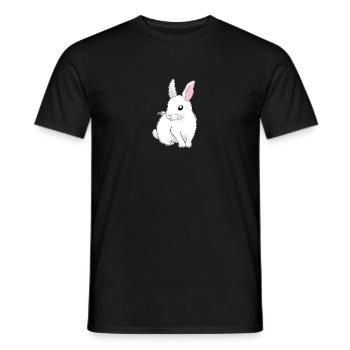 weißer Hase sitzend - Männer T-Shirt - Schwarz - Vorne - AI Model Male 178 light (178cm)