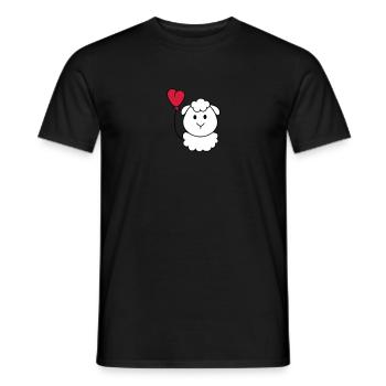Schäfchen mit Herzballon - Männer T-Shirt - Schwarz - Vorne - AI Model Male 178 light (178cm)