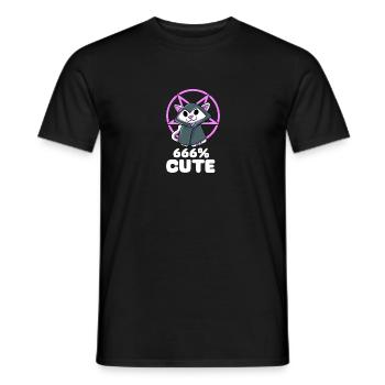 666 % Cute Satan Katze Hexe Pentagramm Gothic - Männer T-Shirt - Schwarz - Vorne - AI Model Male 178 light (178cm)