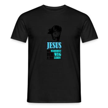 Jesus: The Truth, the Way, and the Life - Men's T-Shirt - black - Front - AI Model Male 178 light (178cm)