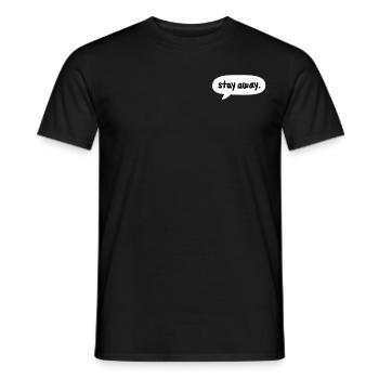 Stay Away Comics Speech Balloon Dialog Box - Men's T-Shirt - black - Front - AI Model Male 178 light (178cm)