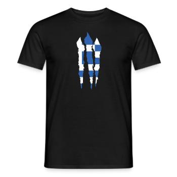 Drapeau de la Grèce Hellas Athènes Drapeau grec - T-shirt homme - noir - Devant - AI Model Male 178 light (178cm)