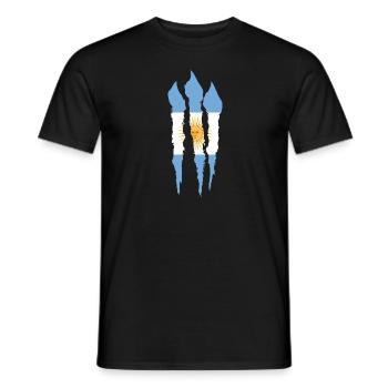 Argentina Flag South America Argentine Flag - Men's T-Shirt - black - Front - AI Model Male 178 light (178cm)