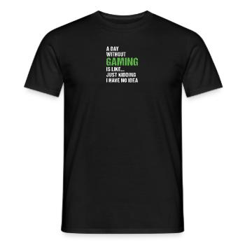 Gamer Une journée sans jeu - T-shirt homme - noir - Devant - AI Model Male 178 light (178cm)