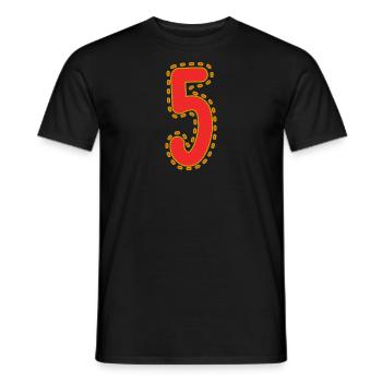 5. 5 YEARS. 5th ANNIVERSARY. 5 YEAR ANNIVERSARY - Men's T-Shirt - black - Front - AI Model Male 178 light (178cm)