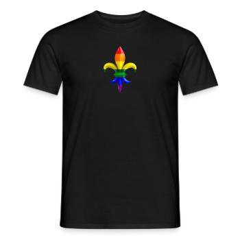 Fleur de Lys / Fleur de Lis marble with rainbow - Men's T-Shirt - black - Front - AI Model Male 178 light (178cm)