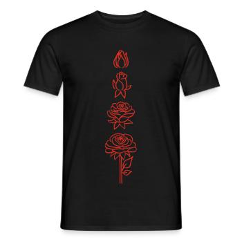 Blooming of a red flower - Men's T-Shirt - black - Front - AI Model Male 178 light (178cm)