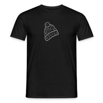 Bonnet Chapeau en laine d’hiver tricoté - T-shirt homme - noir - Devant - AI Model Male 178 light (178cm)