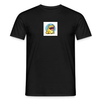 Laughing frog in cartoon style - Men's T-Shirt - black - Front - AI Model Male 178 light (178cm)