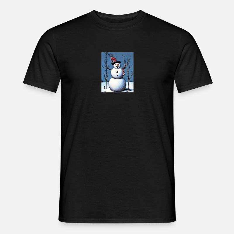 Schneemann - Männer T-Shirt - Schwarz