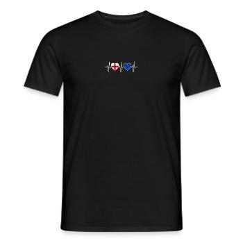 Drapeaux de l’Angleterre et de l’Union européenne - T-shirt homme - noir - Devant - AI Model Male 178 light (178cm)