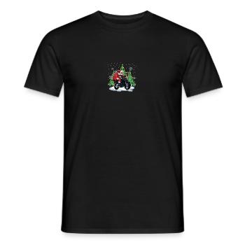Weihnachtsmann Nikolaus auf Motorrad Santa Clause - Männer T-Shirt - Schwarz - Vorne - AI Model Male 178 light (178cm)