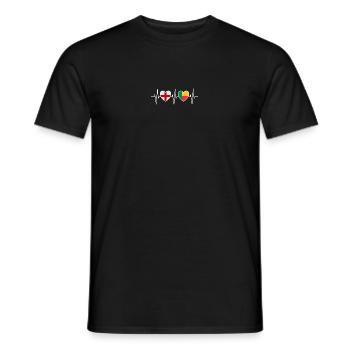 England and Benin Beninese flag flags - Men's T-Shirt - black - Front - AI Model Male 178 light (178cm)