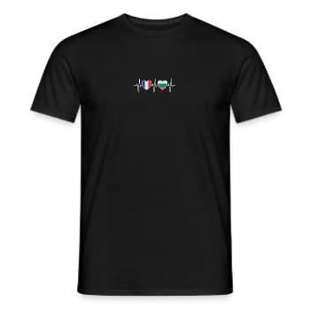 France et Bulgarie Drapeau bulgare Drapeaux - T-shirt homme - noir - Devant - AI Model Male 178 light (178cm)