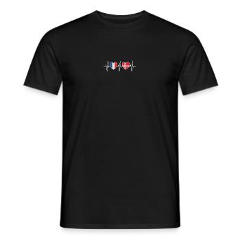France et Danemark Drapeau danois Drapeaux - T-shirt homme - noir - Devant - AI Model Male 178 light (178cm)