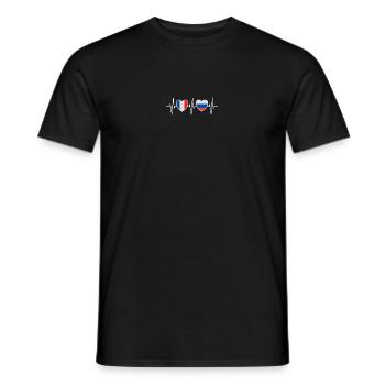 France et Russie Drapeaux russes - T-shirt homme - noir - Devant - AI Model Male 178 light (178cm)