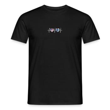 USA and Finland Finnish flag Flags - Men's T-Shirt - black - Front - AI Model Male 178 light (178cm)