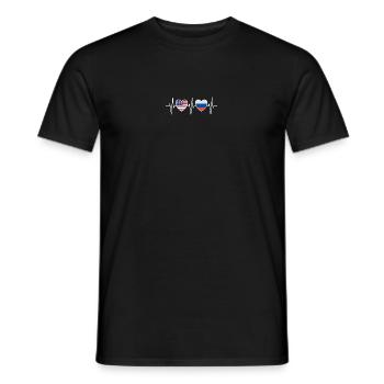 USA and Russia Russian flag flags - Men's T-Shirt - black - Front - AI Model Male 178 light (178cm)
