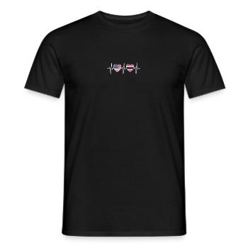 Drapeaux du drapeau thaïlandais des États-Unis et de la Thaïlande - T-shirt homme - noir - Devant - AI Model Male 178 light (178cm)