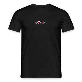 England and Liechtenstein Liechtenstein flag - Men's T-Shirt - black - Front - AI Model Male 178 light (178cm)