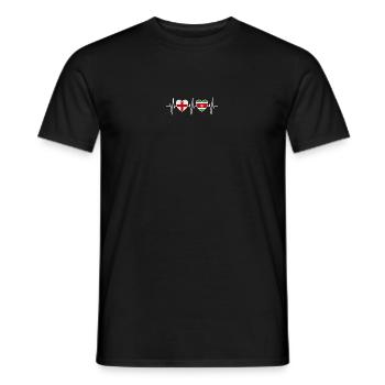 Drapeaux du drapeau de l’Angleterre et du Suriname - T-shirt homme - noir - Devant - AI Model Male 178 light (178cm)