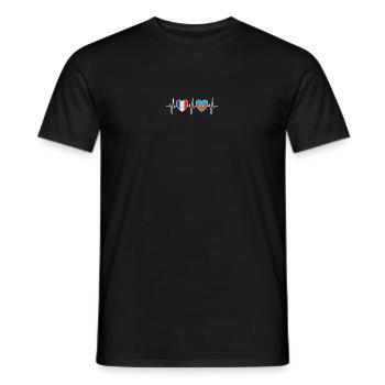 Drapeau de la France et de l’Azerbaïdjan - T-shirt homme - noir - Devant - AI Model Male 178 light (178cm)