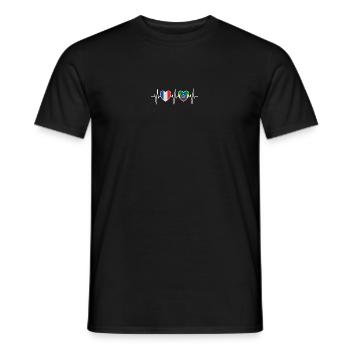 France and Ethiopia Ethiopian flag Flag - Men's T-Shirt - black - Front - AI Model Male 178 light (178cm)